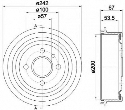 HELLA PAGID 8dt355301171 -  Тормозной барабан